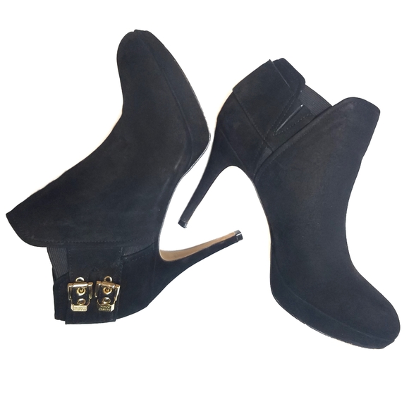 Vince Camuto Shoes - Vince Camuto Elaina Black Suede Ankle Booties 7.5M